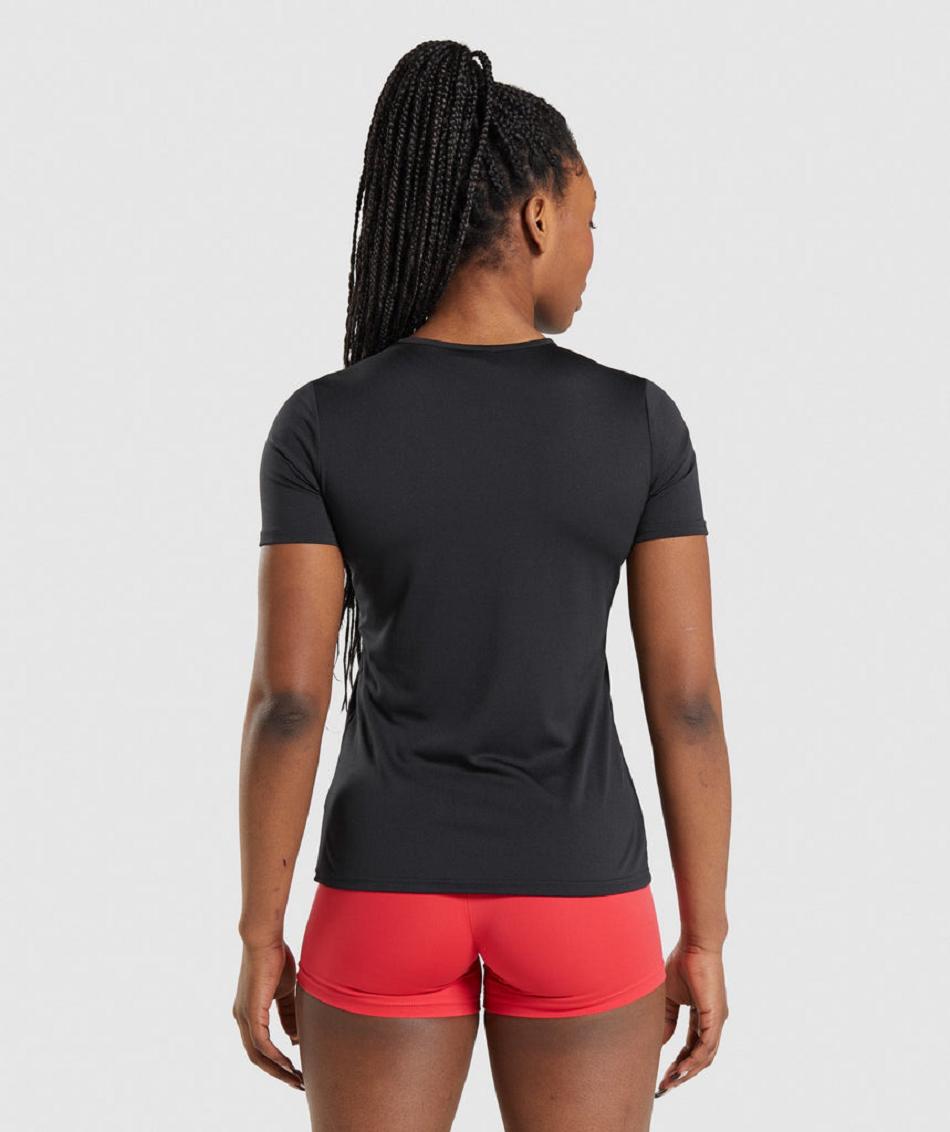 T Shirts Gymshark Entrenamiento Mujer Negras | CO 2265XYU